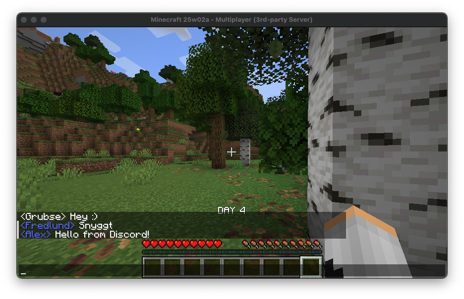 Falling leaves in Minecraft